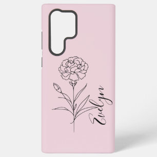 Funda Para Samsung Galaxy S22 Ultra Clavel de nacimiento personalizado de enero Flor d