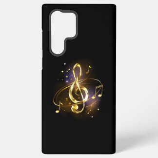 Funda Para Samsung Galaxy S22 Ultra Clef de sol de música de oro