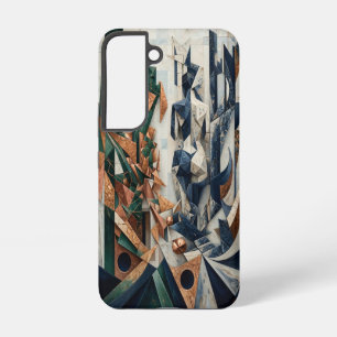 Funda Para Samsung Galaxy S22 Cobre Esmeralda y Origami de Mármol Naval