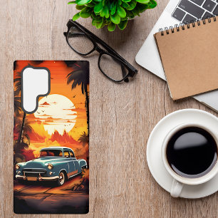Funda Para Samsung Galaxy S22 Ultra Coche Antiguo Atardecer - Regalo para Amantes de C