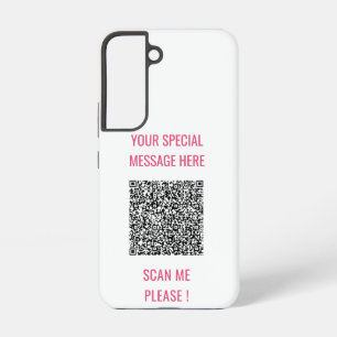 Funda Para Samsung Galaxy S22 Código QR personalizado Info Tu Texto Especial Sor