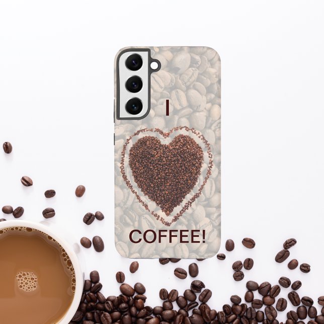 Funda Para Samsung Galaxy Coffee Lover Café Bean Heart (Coffee Lover Coffee Bean Heart Samsung Galaxy Case)