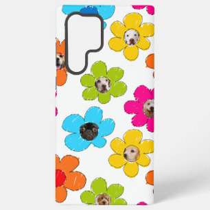 Funda Para Samsung Galaxy S22 Ultra Colage de fotos divertido de flores de colores par