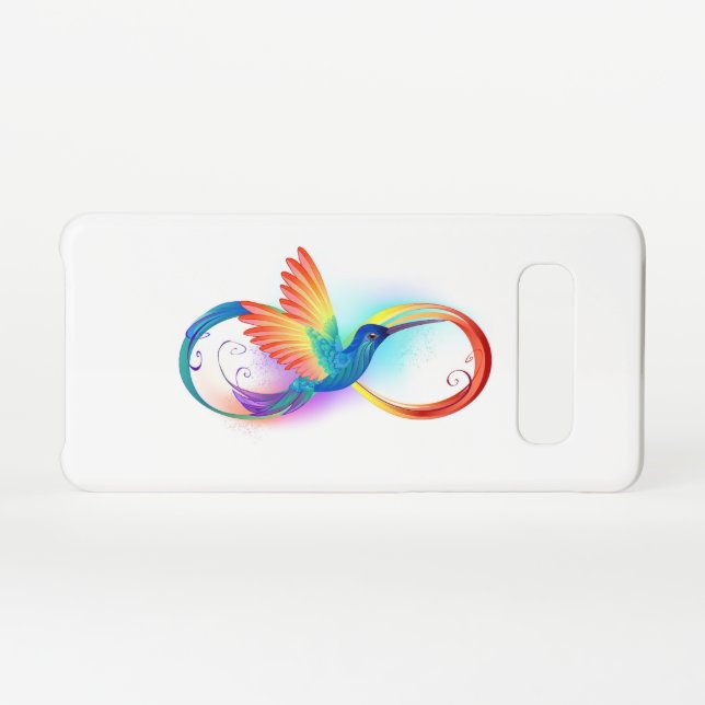 Funda Para Samsung Galaxy Colibrí arcoiris con símbolo Infinity (Reverso horizontal)
