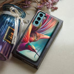 Funda Para Samsung Galaxy S21 Colibrí Colorful Waves Monograma Bird<br><div class="desc">Este arte Hummingbird se convierte en un espléndido estuche de teléfono en olas surrealistas de movimiento colorido. Sus alas giran en un tornado arco iris, lo que lo convierte en un accesorio único para los amantes de las aves, y es más individualizado con la adición de tu monograma. Los colores...</div>