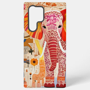 Funda Para Samsung Galaxy S22 Ultra Collage de Elephant colorido