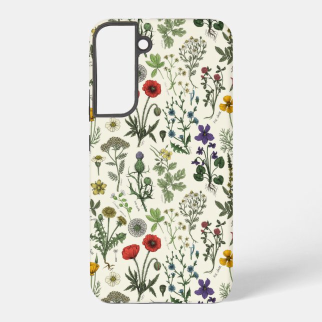 Funda Para Samsung Galaxy Collage de flores silvestres (Reverso )