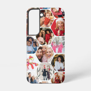Funda Para Samsung Galaxy S22 Collage de fotos múltiples Patrón de hexágono simp