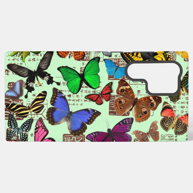 Funda Para Samsung Galaxy Collage de mariposas (Reverso Horizontal)