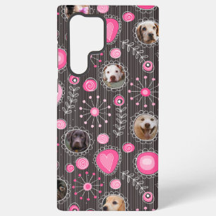 Funda Para Samsung Galaxy S22 Ultra Collar de fotos de mamá de perro con corazón rosa 