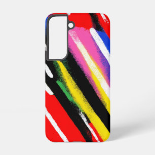 Funda Para Samsung Galaxy S22 Color Clash de franja diagonal de neón