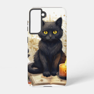 Funda Para Samsung Galaxy S21 COLOR DE AGUA bonito HALLOWEEN KITTEN NEGRO