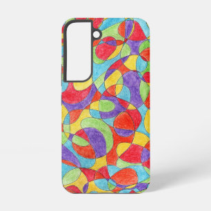 Funda Para Samsung Galaxy S22 Color del arcoiris Mano Dibujo Patrón de Doodle de