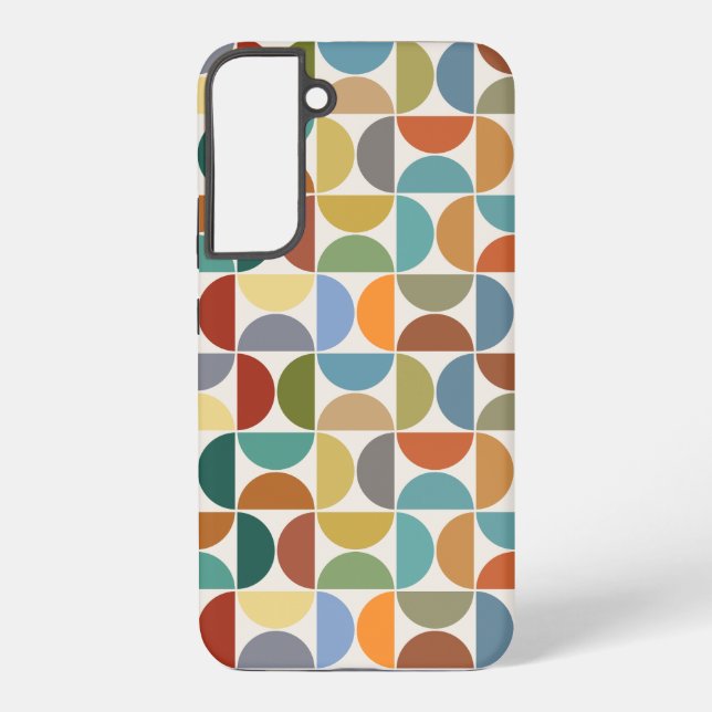 Funda Para Samsung Galaxy Color del patrón de semicírculos MCM en crema (Reverso )