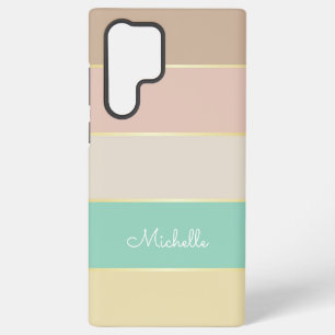 Funda Para Samsung Galaxy S22 Ultra Colores de verano personalizado bandas de bloques 