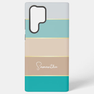 Funda Para Samsung Galaxy S22 Ultra Colores de verano personalizado bandas de bloques 