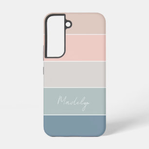 Funda Para Samsung Galaxy S22 Colores de verano personalizado bandas de bloques 