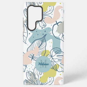 Funda Para Samsung Galaxy S22 Ultra Colores pastel Hojas de palma y formas orgánicas