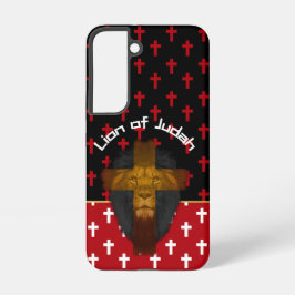 Funda Para Samsung Galaxy S22 Colorful Red Black White Crosses Lion of Judah