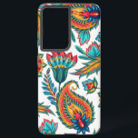 Funda Para Samsung Galaxy S21  Colorida Paisley floral vintage étnica<br><div class="desc">Hermosas acuarelas coloridas de color étnico floral paisley gran huella. Se trata de un modelo sin fisuras y la impresión puede hacerse más grande o más pequeña. Diseño atrevido de las chicas de Guay. fondo blanco personalizado</div>