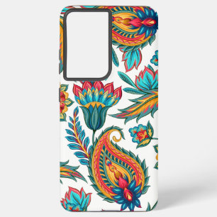 Funda Para Samsung Galaxy S21+ Colorida Paisley floral vintage étnica
