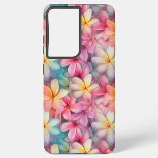 Funda Para Samsung Galaxy S21 Ultra Colorida Plumeria Tropical Frangipani Patterada
