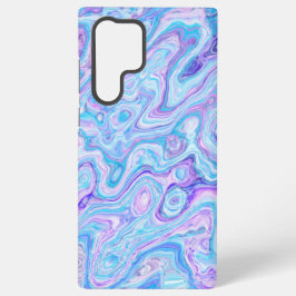 Funda Para Samsung Galaxy S22 Ultra Colorido de la Lavanda Violeta Azul Resumen Texto 