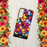 Funda Para Samsung Galaxy S21 Colorido estilo Monograma Floral<br><div class="desc">Colorido diseño floral para este Funda de Samsung. ¡Muy fácil de personalizar con tu propio monograma o iniciales!</div>