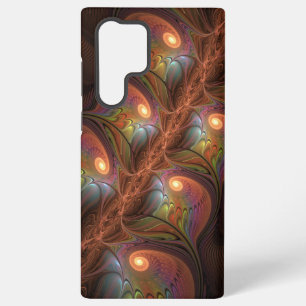 Funda Para Samsung Galaxy S22 Ultra Colorido fractal marrón abstracto fluorescente