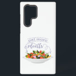 Funda Para Samsung Galaxy S22 Ultra Coma más plantas con letras de motivación de ensal<br><div class="desc">Placa llena de verduras y cita</div>