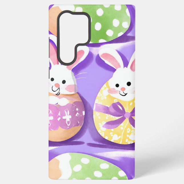 Funda Para Samsung Galaxy conejito con huevos de Pascua (Reverso )