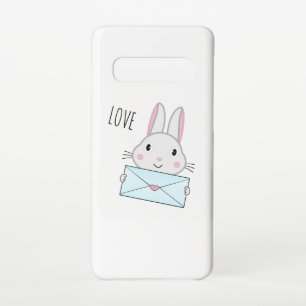Funda Para Samsung Galaxy S10 Conejito lindo y adorable conejo de la carta de am