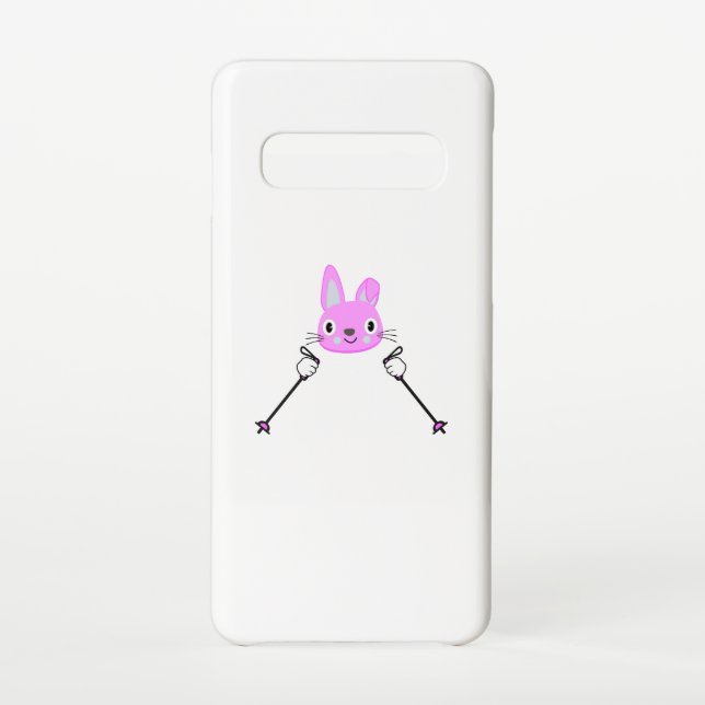 Funda Para Samsung Galaxy Conejo de esquí con bastones (Reverso)