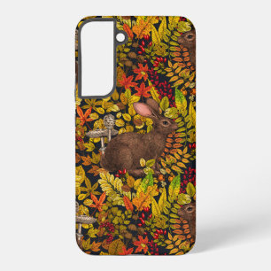 Funda Para Samsung Galaxy S22+ Conejo de otoño sobre negro