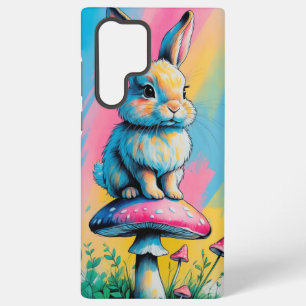 Funda Para Samsung Galaxy S22 Ultra Conejo lúdico en animal colorido hongo