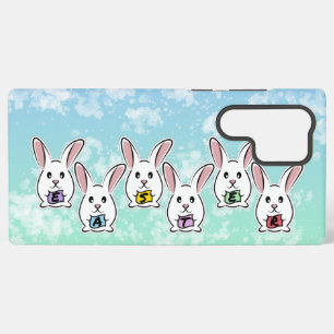 Funda Para Samsung Galaxy S22 Ultra Conejos de Pascua con Forma de Huevo