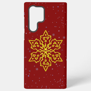 Funda Para Samsung Galaxy S22 Ultra Copo de nieve dorado