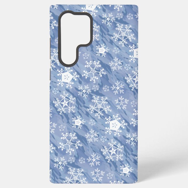 Funda Para Samsung Galaxy Copos de nieve blancos (Reverso )