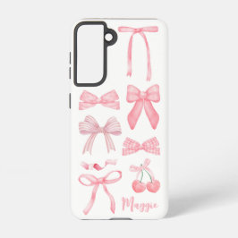Funda Para Samsung Galaxy S21 Coquette rosa Bow Estética femenina femenina de mo