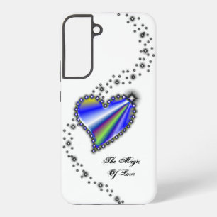 Funda Para Samsung Galaxy S22+ Corazón arcoiris con estrellas, la magia del amor