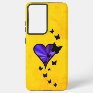 Funda Para Samsung Galaxy S21 Ultra Corazón arcoiris y mariposa