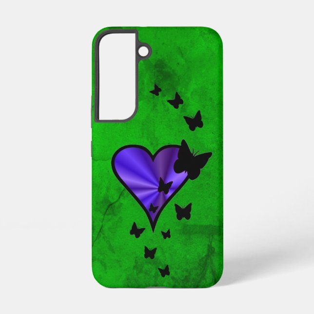 Funda Para Samsung Galaxy Corazón arcoiris y mariposa (Reverso )