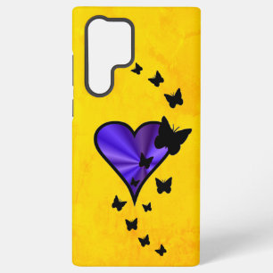 Funda Para Samsung Galaxy S22 Ultra Corazón Arcoíris y Mariposa