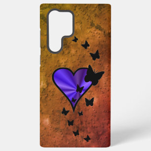 Funda Para Samsung Galaxy S22 Ultra Corazón arcoiris y mariposa