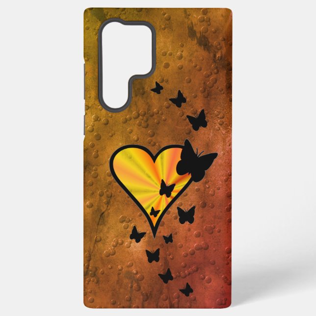 Funda Para Samsung Galaxy Corazón arcoiris y mariposa (Reverso )
