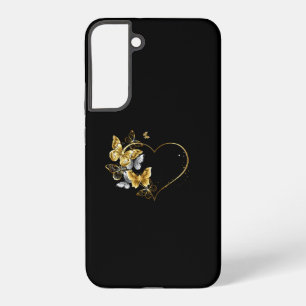 Funda Para Samsung Galaxy S22+ Corazón con mariposas doradas