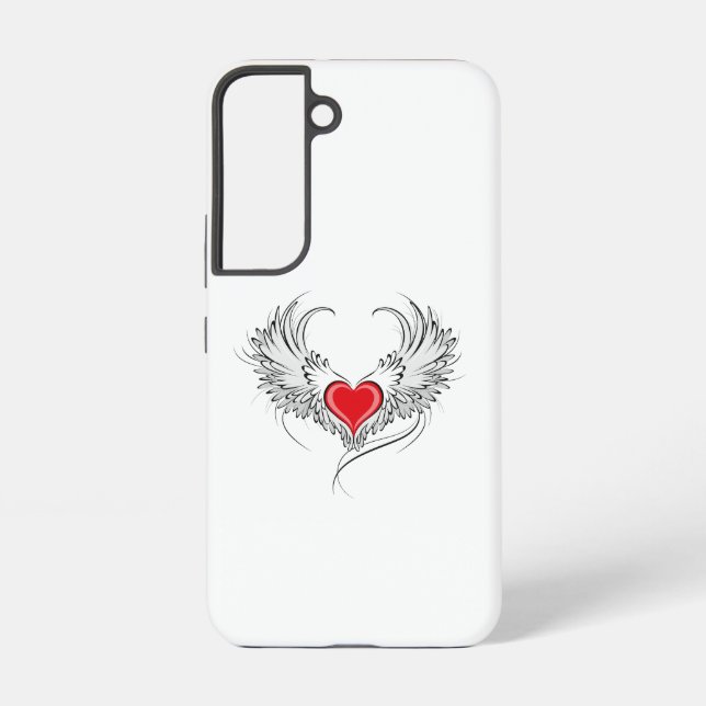 Funda Para Samsung Galaxy Corazón de Ángel Rojo con alas (Reverso )
