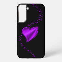 Corazón de arcoiris morado con estrellas