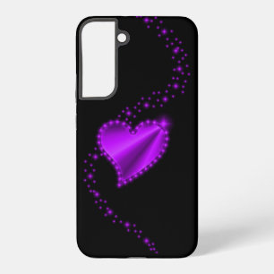 Funda Para Samsung Galaxy S22+ Corazón de arcoiris morado con estrellas