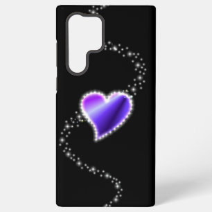 Funda Para Samsung Galaxy S22 Ultra Corazón de arcoiris morado con estrellas en negro